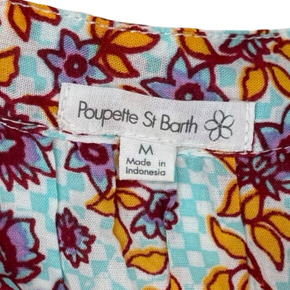 Poupette St Barth Bona Mini Dress Aqua Blossom – Size M - Picture 4 of 16